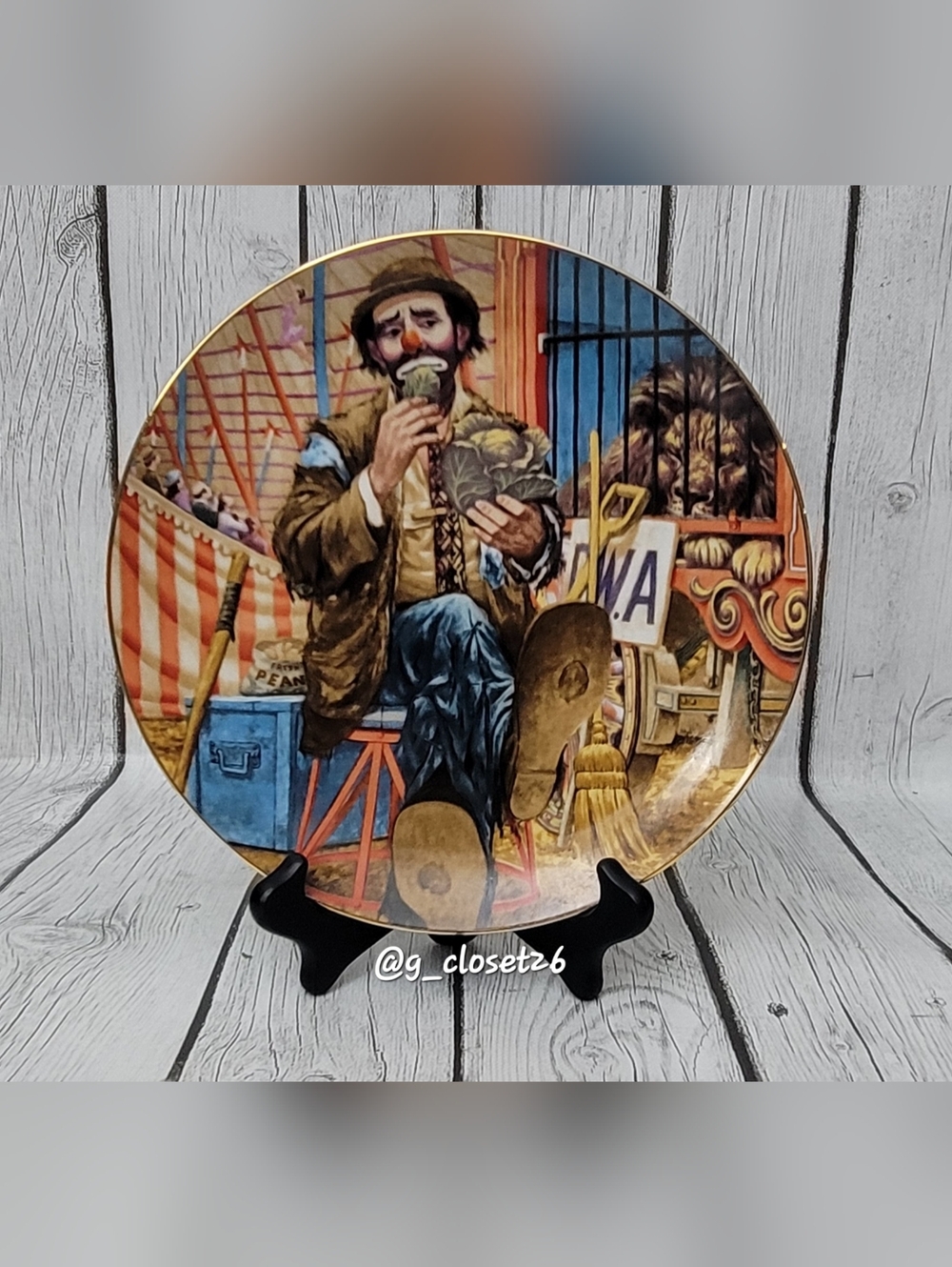 "Emmett Kelly" Greatest Clowns of The Circus Collector's Plate- Multicolor